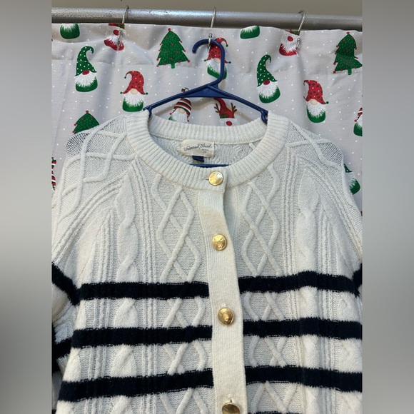 Universal Thread Black and White Striped Cardigan - Picture 2 of 4